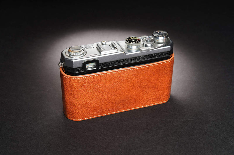 S3 Film Camera Case, BolinUS Handmade Genuine Real Leather Half Camera Case Bag Cover for Nikon S3 Film Camera with Hand Strap (LavaBrown) LavaBrown