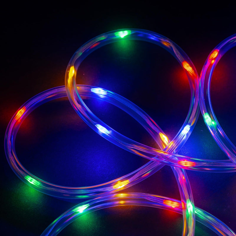 WYZworks 20ft Colorful LED Outside Rope Light - 8 Modes, Waterproof Permanent Outdoor Accent Lighting w/Remote, Flexible Clear Tube, ETL Certified, Exterior Christmas Patio Palm Tree Yard Ambient