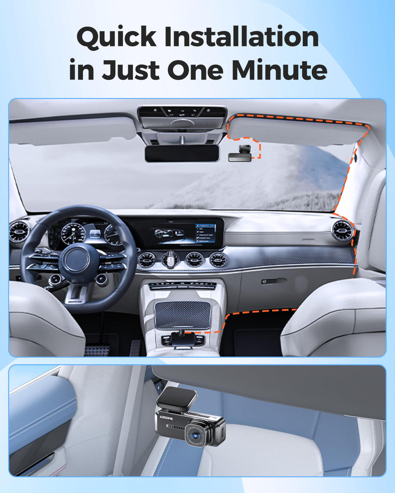 [AUSTRALIA] - AZDOME M200 Mini Dash Cam WiFi Dashcam - Single Channel Dash Cam for Broad Road Coverage - Built-in WiFi - Full HD Resolution - Parking Monitor - App Connectivity - Collision Detection - Night Vision 