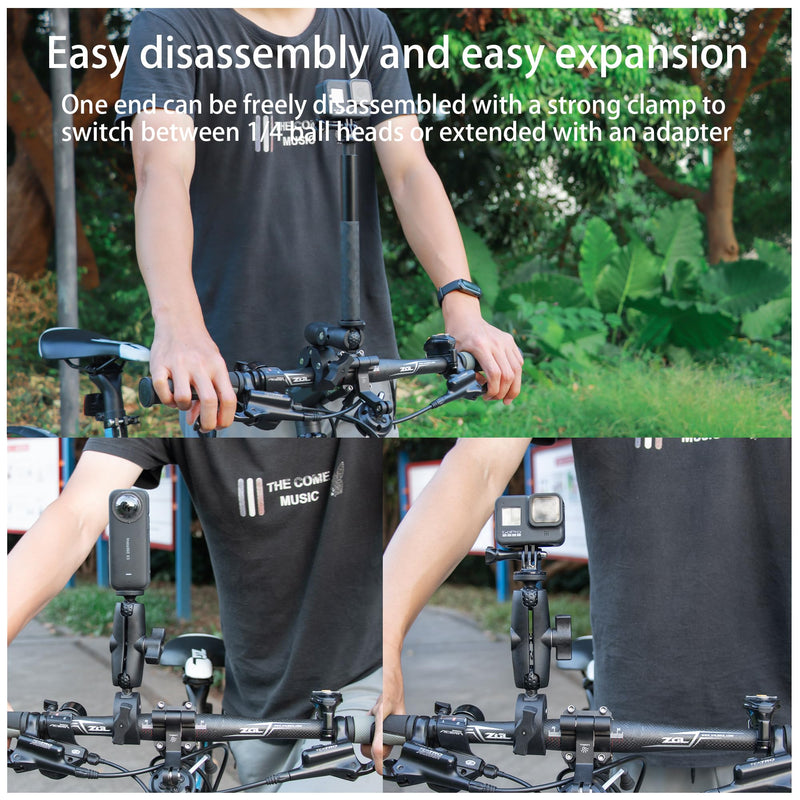 [AUSTRALIA] - Double Clamp Camera Mount - Universal Bracket for Golf Carts, Umbrella Clamp, Desktop, Strollers, Wagons, Photo Studio, and More, Magic Arm Double Ball Head Adapter 