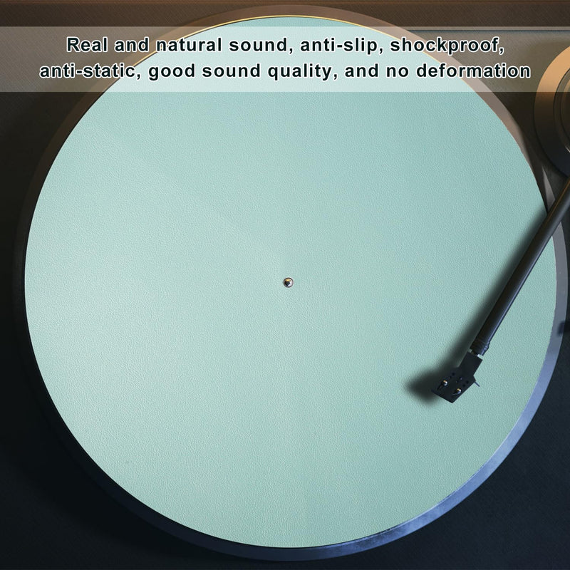 12in Turntable Platter Mat, Leather Record Player Mat Anti-Static LP Slipmat Anti-Skid Turntable Pad Vinyl Record Mat to Reduce Noise Due to Static & Dust for All LP Vinyl Record Players Home