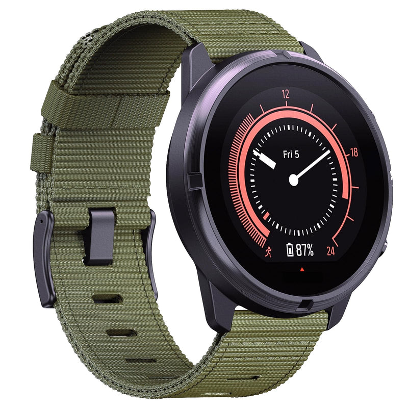 24mm Watch Band for Suunto 7/9/9 Baro/D5, Premium Nylon Replacement Watch Strap for Suunto Spartan Sport/Spartan Sport Wrist HR/Baro Black+Khaki+Green+Blue+Grey 24mm