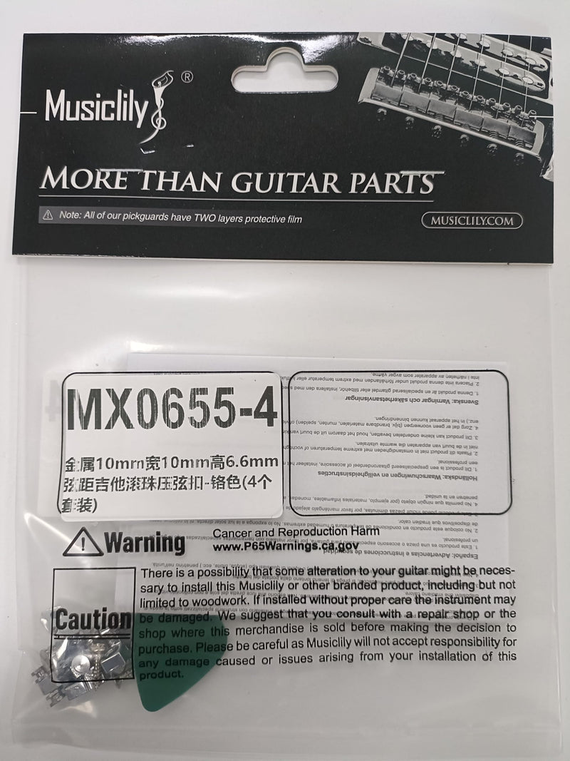 [AUSTRALIA] - Musiclily Vintage Roller Guitar String Tree Guides Retainer for Fender Strat Stratocaster Tele Telecaster Electric Guitar, Chrome(Pack of 4) 