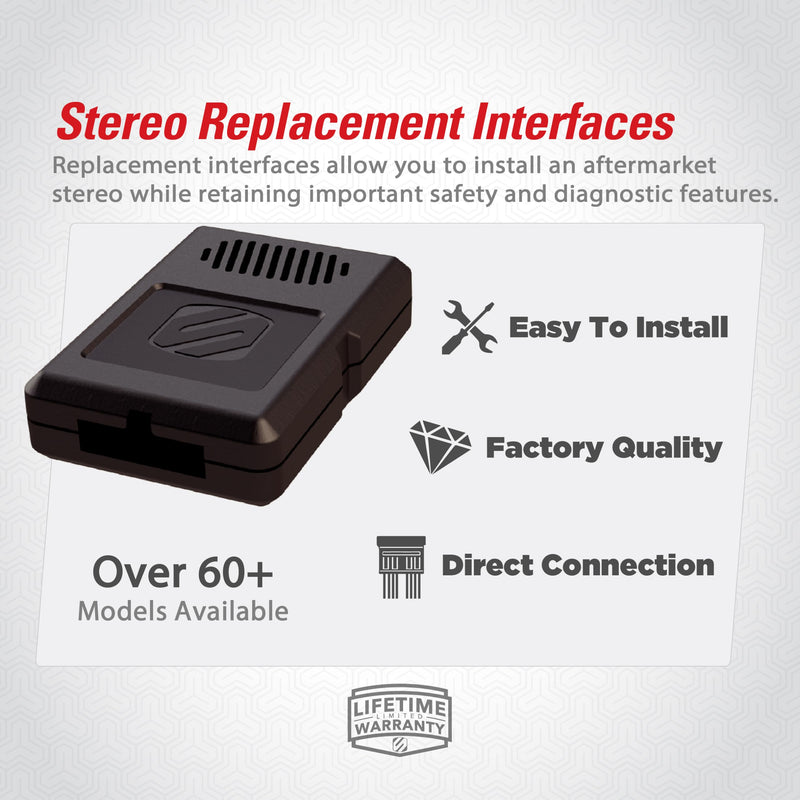 Scosche GM2000SWF Factory Stereo Replacement Interface Adapter, Compatible with Select 2000-2013 GM Vehicles, Car Radio Wiring Harness, Retain Steering Wheel Control & OEM Amplifier