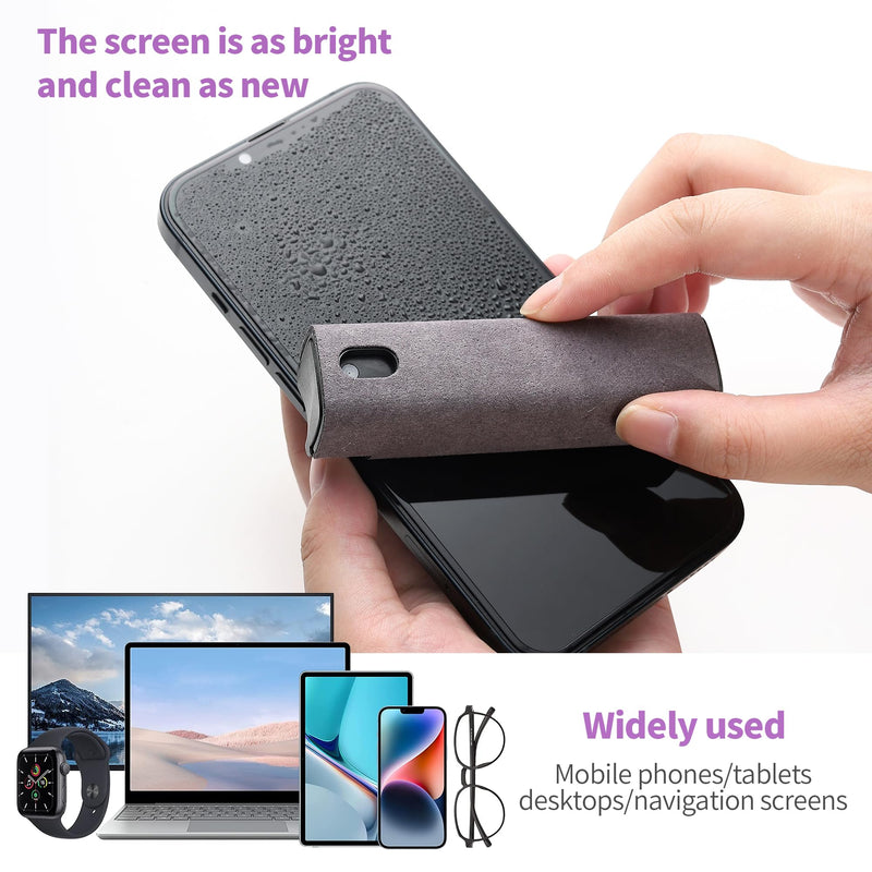 Touchscreen Screen Cleaner Kit 2 Pcs, Phone, Tablet and Car Screen Cleaner, Two in One Spray and Microfiber Cloth(Grey&Pink) 2 Pcs(Pink+Grey)