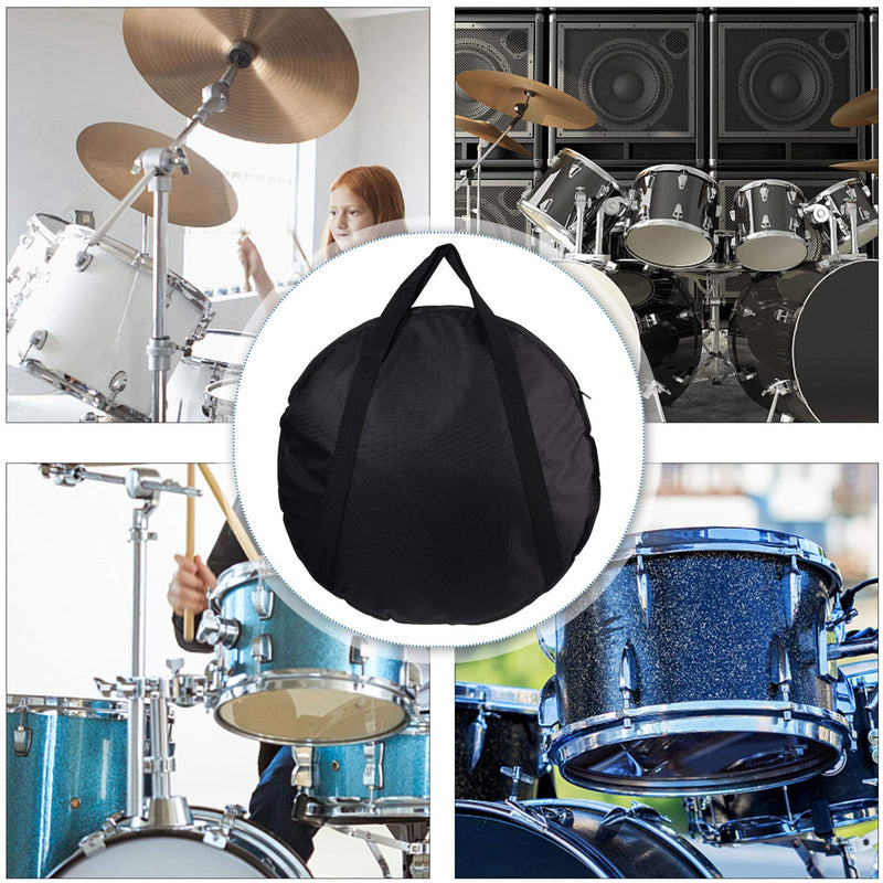 Vaguelly 23 Inch Cymbal Gig Bag with Handle Double- layer Round Cymbal Storage Case for- proof and Waterproof 59X59CM