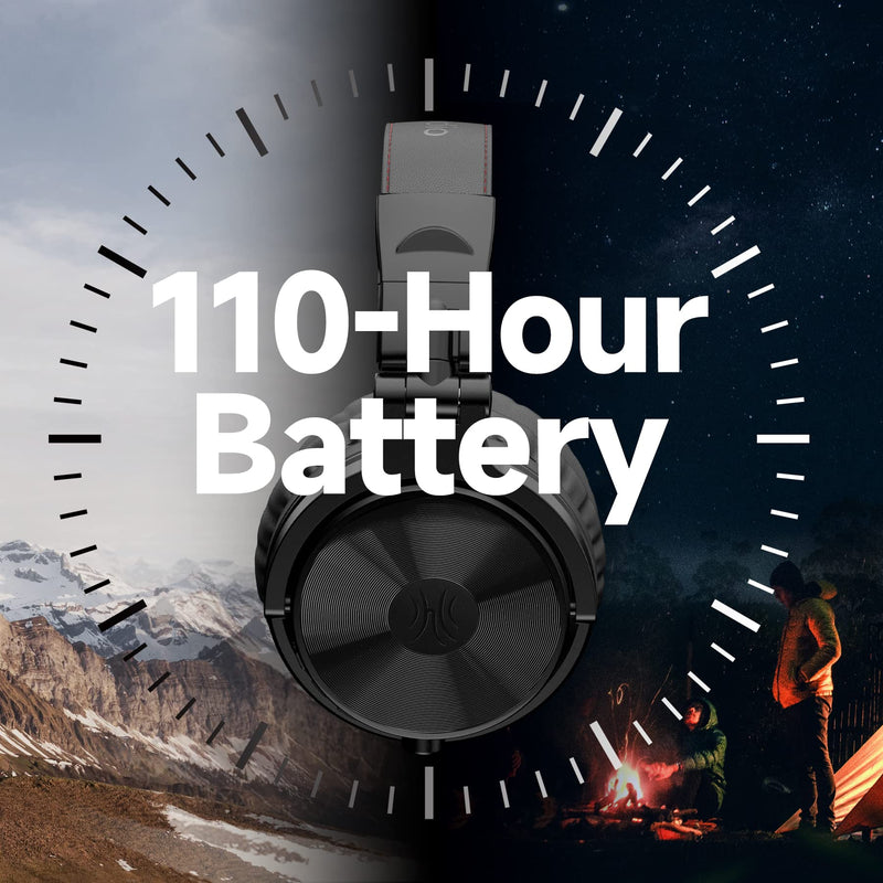OneOdio Pro C Wired & Wireless Over-Ear Headphones, 110H, 50mm Drivers | Wired 3.5mm and wireless Bluetooth modes with 110H playtime, 50mm drivers and HD mic for PC, podcast and studio work Black