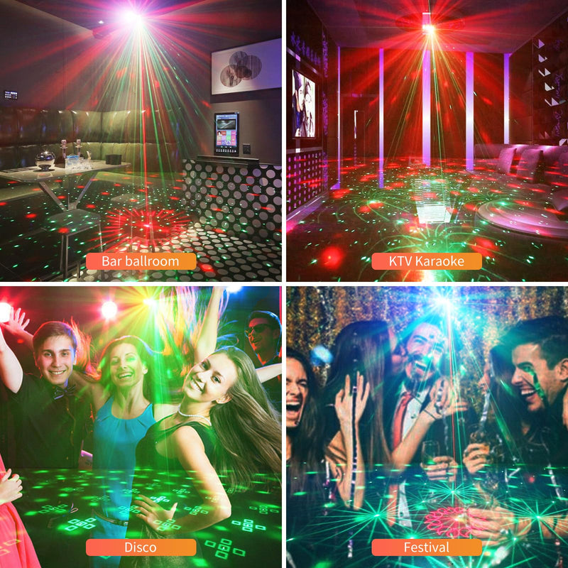Wuzstar 7 Lens Disco Ball Lights,USB Powered RGBW DJ Strobe Lighting Sound Activated,Laser Party Light Indoor Outdoor for Xmas Club Bar Parties Holiday Christmas Home Decoration