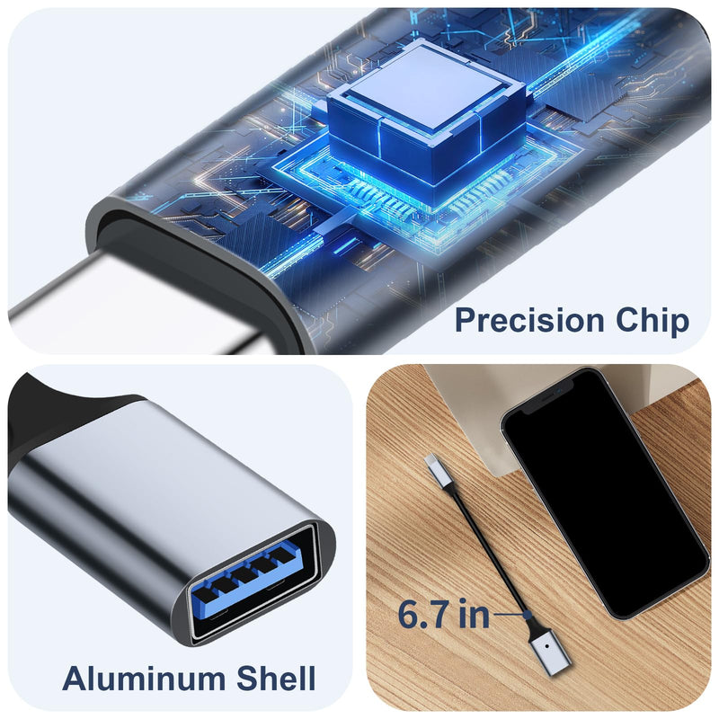 [AUSTRALIA] - USB C to USB 3.0 Adapter [2 Pack], Type C Male to USB Female OTG Cable Thunderbolt3 to USB Adapter Compatible for iPhone 16 Pro Max/16 Plus/16/15 iPad MacBook Pro/Air Samsung Galaxy S24/S23/S22/S21 