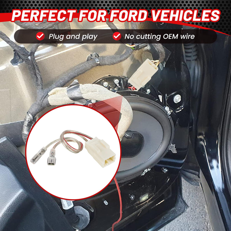 RED WOLF Door Speaker Wiring Harness Adapter 2 PCS Replacement for 2002-2019 Jeep Wrangler JK, Chrysler, Dodge Vehicles Install Aftermarket Front Rear Door Speaker Wire Cable Plug Connector