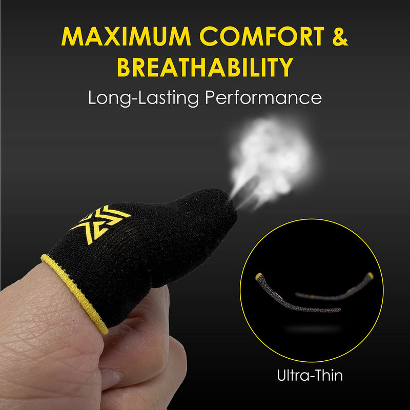MGC ClawSocks 6 Pack Carbon, Gamer Finger & Thumb Sleeves, Mobile Gaming Stabilizer & Compression Support carbon fiber