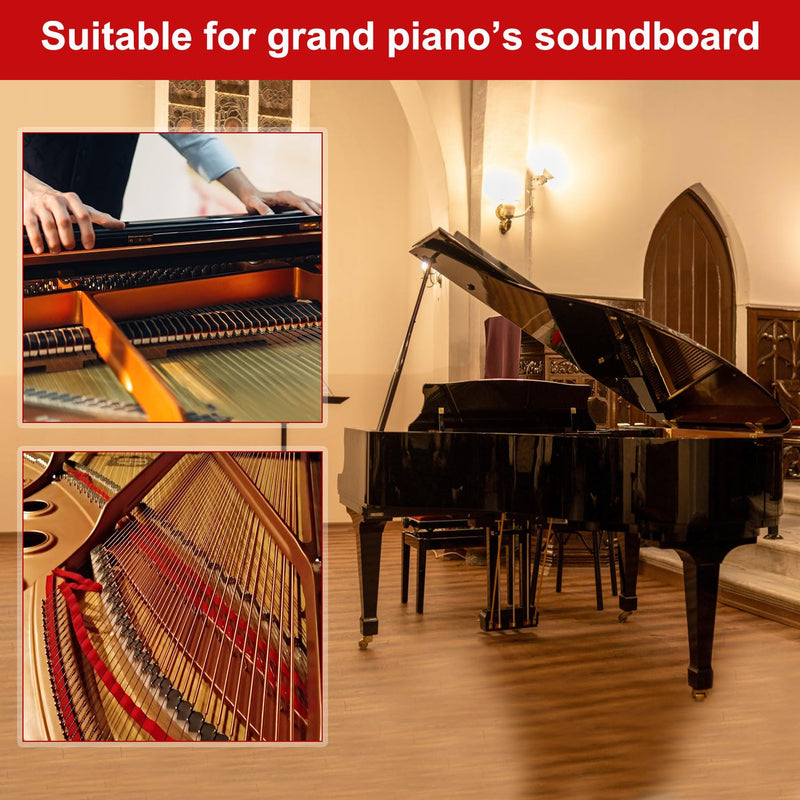 4pcs Grand Piano Soundboard Cleaning Tools, Big & Small Brush Head Cleaning Tool with Extension Rod and Soft Fiber Cloth Piano Cleaning Kit Piano Soundboard Cleaner