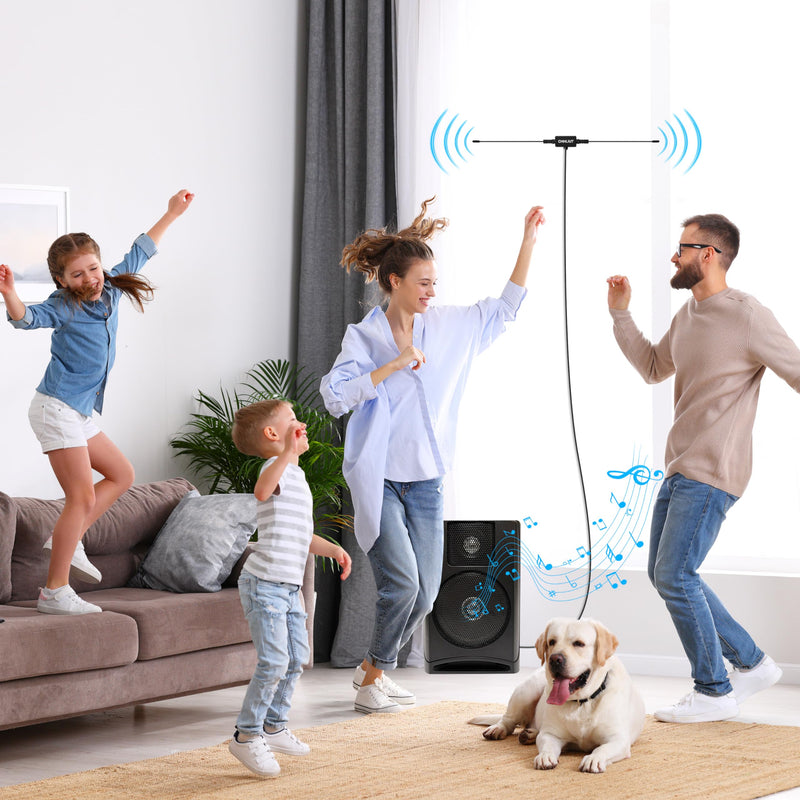[AUSTRALIA] - Universal FM Radio Dipole Antenna, 75 Ohm, 16ft, Screw F Male Plug for Home AV Audio Stereo Receiver Indoor 