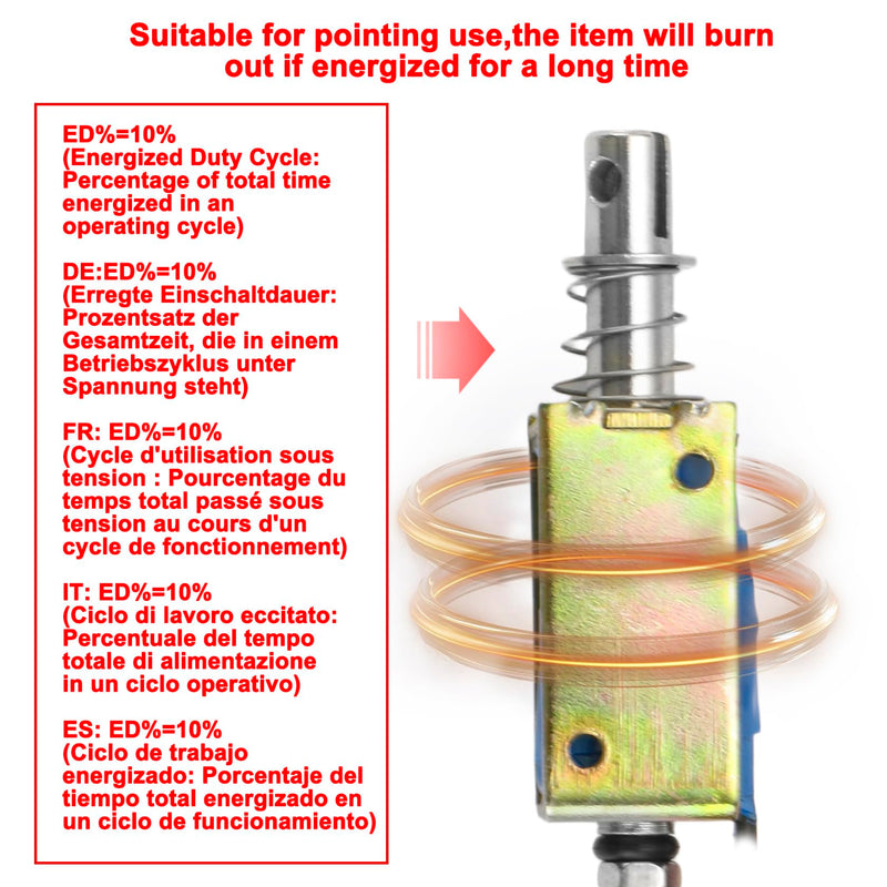 Hechen solenoid electromagnet HS-0730B DC 24V 500mA 5N 10mm stroke push pull type open frame