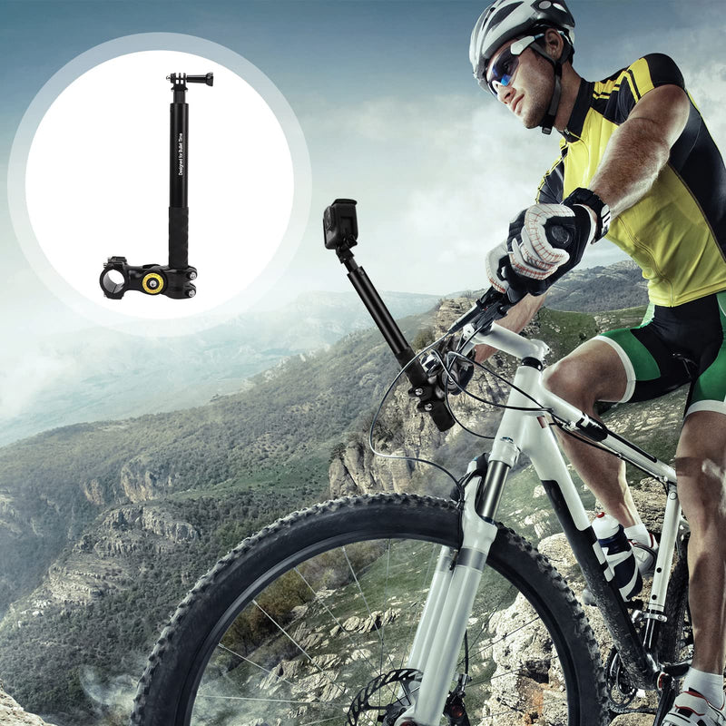 Motorcycle Bicycle Selfie Stick, Third Person Perspective Selfie Stick Pole, Camera Holder Mount Telescopic Rod for Insta360 X3 X2 X ONE RS R