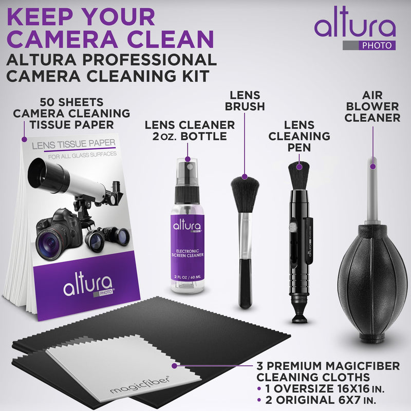 [AUSTRALIA] - Altura Photo Professional Cleaning Kit for DSLR Cameras and Sensitive Electronics Bundle with 2oz Altura Photo Spray Lens and LCD Cleaner - Camera Accessories & Photography Accessories w/ 2 oz. Altura Photo Cleaning Solution 