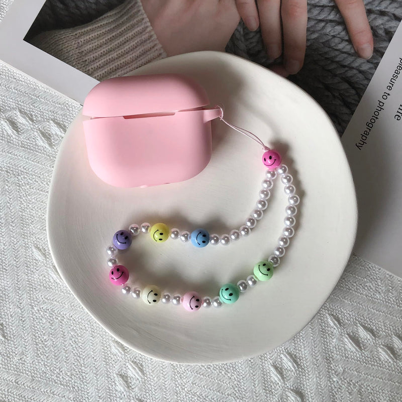 Beaded Mobile Phone Lanyard Wrist Strap Y2K Cute Phone Charms Smiley Face Flower Phone Anti-Lost Chains for Women Girls Style #1-Smiley Flower 3pcs