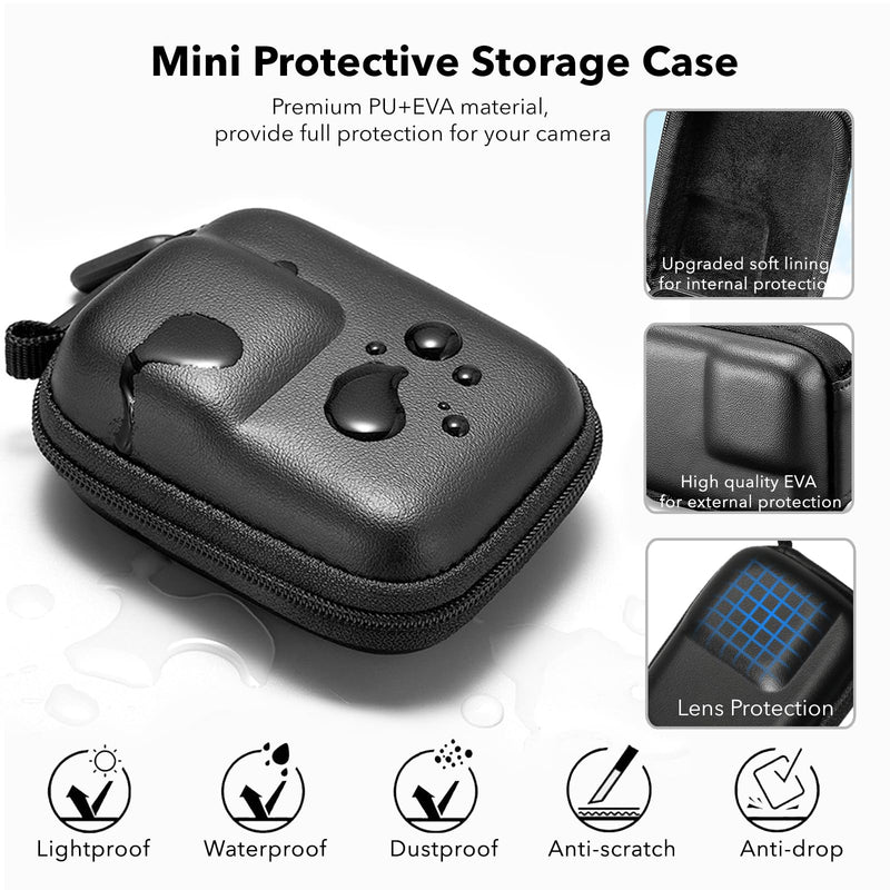 [AUSTRALIA] - OSMO Action 5 Pro Accessories, PU Portable Mini Carrying Bag Case, Lens Screen Protectors (6 Pack) Comatible with DJI Osmo Action 5 Pro, Rubber Lens Cap Cover for DJI Action Camera Accessory for DJI Osmo Action 5 Pro 