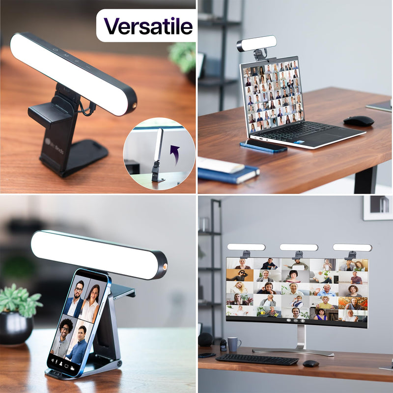 Life Finds Webcam Light for Streaming on Monitor or Laptop, Freestanding Video Conference Lighting, USB-C Connectivity, Remote Control Included, Black, LF-WL1