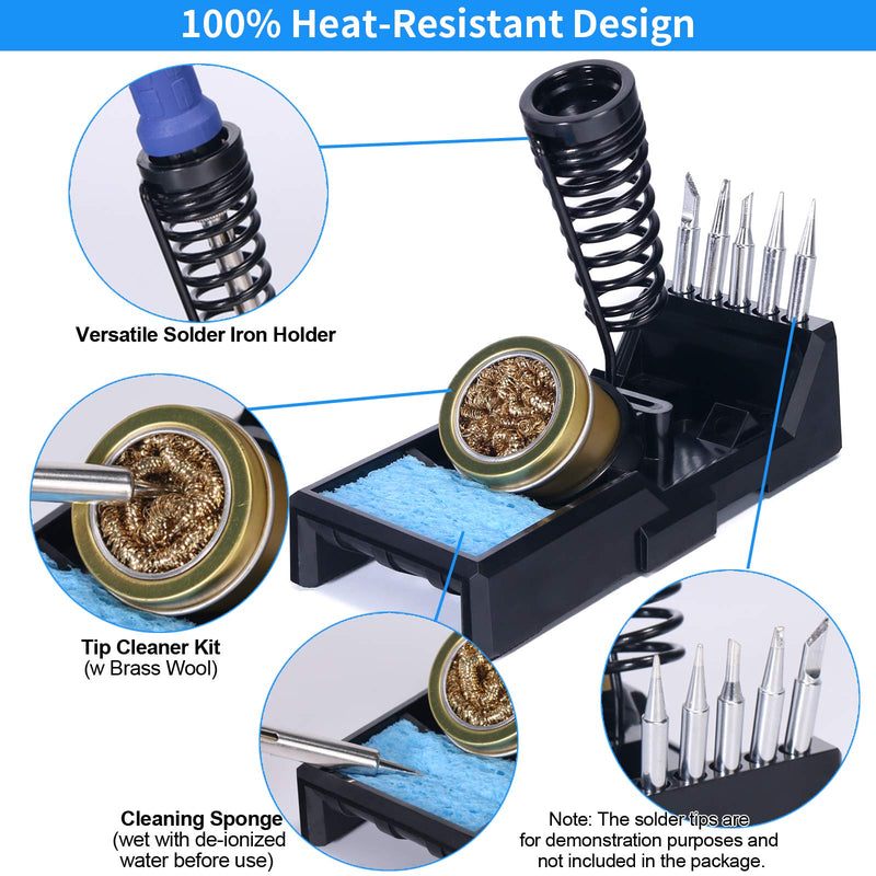 YIHUA X-4 Premium Soldering Iron Holder with Brass Wool, Cleaning Sponge and Soldering Tip Slots