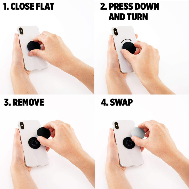 PopSockets: Phone Grip with Expanding Kickstand, Pop Socket for Phone - Checker Black