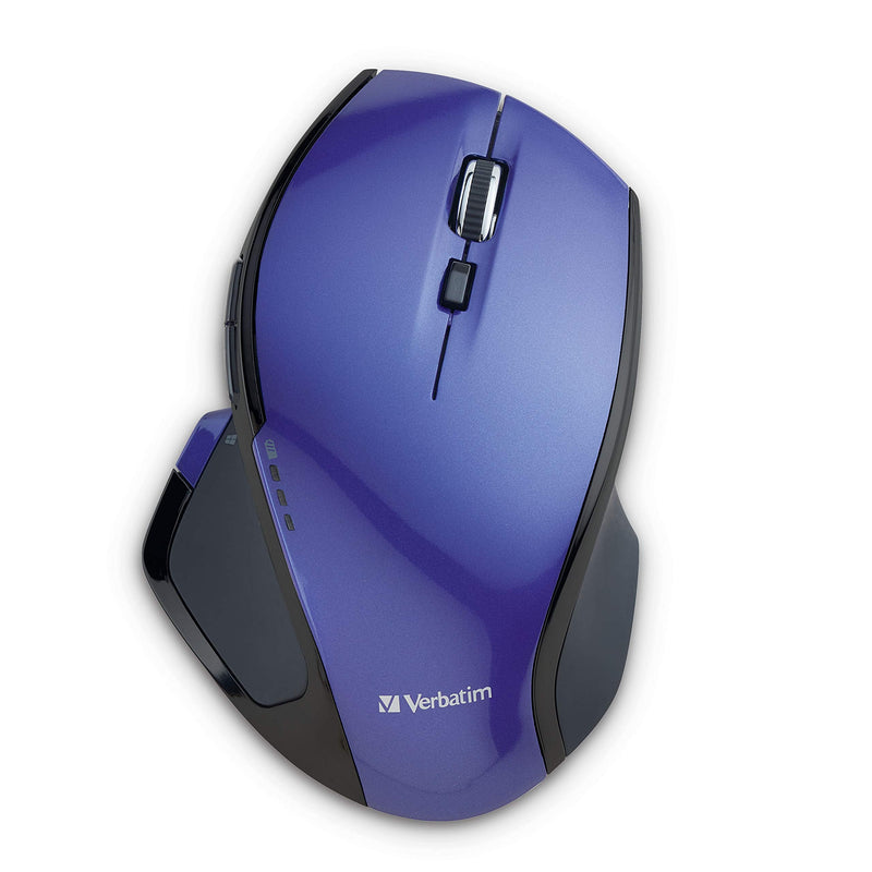Verbatim 2.4G Wireless 8-Button LED Ergonomic Deluxe Mouse - Computer Mouse with Nano Receiver for Mac and PC - Purple
