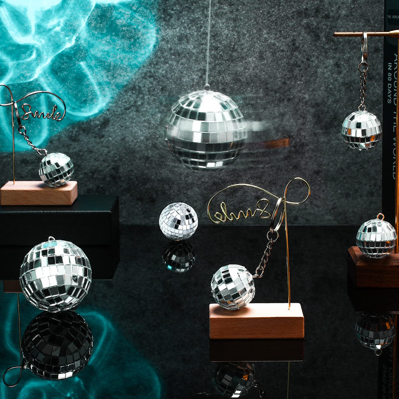 [AUSTRALIA] - MTLEE 20 Pcs Mini Disco Ball Decoration Ornaments Hanging Mirror Disco Ball with Rope Cake Topper Different Size 70s Disco Themed Party Wedding Supplies(2.4 Inch, 2 Inch, 1.6 Inch, 1.2 Inch) 2.4 Inch, 2 Inch, 1.6 Inch, 1.2 Inch 