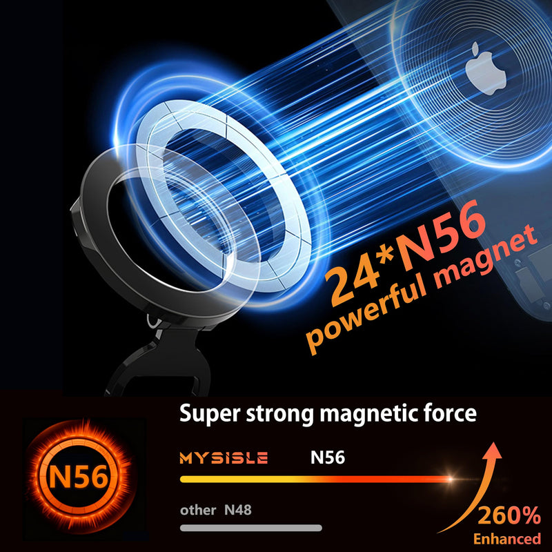 360° Vacuum Magnetic Car Phone Holder | 2800gf Magnet, 90+LBS Suction, Foldable Mount for iPhone 17/16/15/14/13/12 Series
