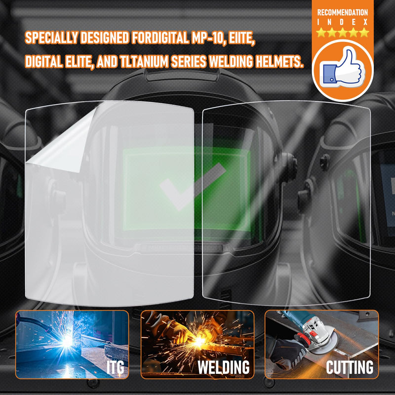 [AUSTRALIA] - 216326 Front Cover Lens - Welding Helmet Lens Replacement - Ultra-Clear Scratch Resistant Welding Lens for MP-10 and Digital Elite Helmets 5 