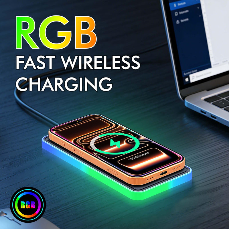 Magnetic Wireless Charger for iPhone 17/16/15/14/13/12 Series, Fast Wireless Charging Pad with Extension Cable, Portable Mag Safe Compatible Charger for Car, Desk & Travel, USB Magnetic Phone Charger A8