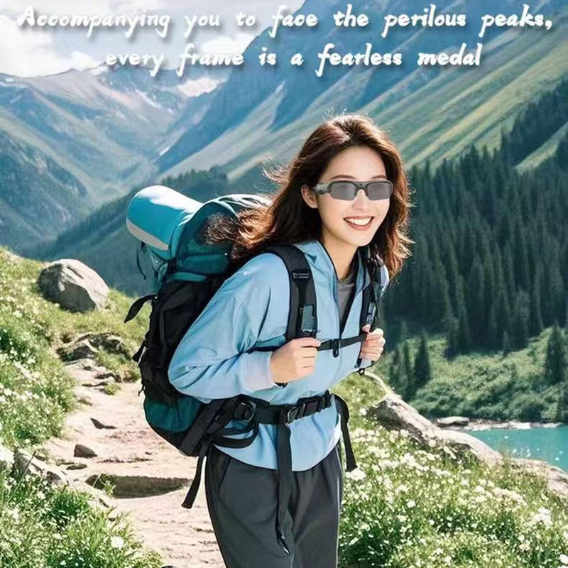 GOWENIC Camera Glasses, 1080P HD Video Recording Smart Glasses with WiFi APP Control and 128GB Memory Card, for Outdoor Sports Travel Vlogs