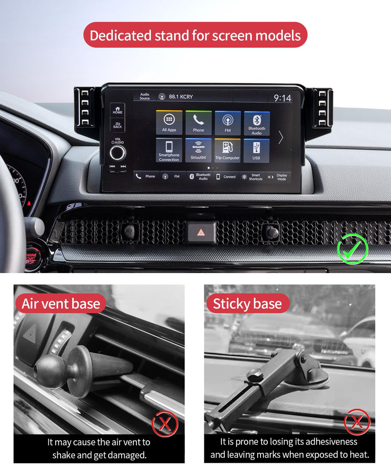 Auto Clamp Car Phone Holder for Honda CR-V, HR-V 2023-2026, 7/9" Screen | Universal Mechanical clip Cell phone Mount Accessories Fit iPhone Android,Automobile Cradle GPS Dashboard Navigation Bracket