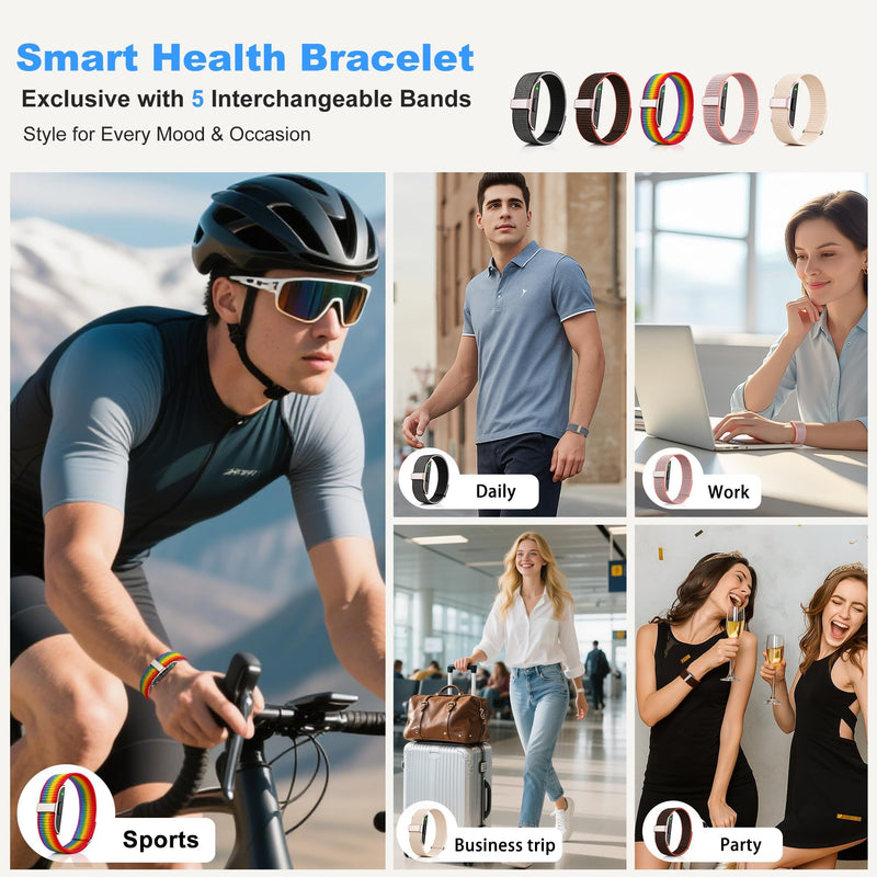 Smart Bracelets for Women & Men,Health Activity Fitness Trackers with 120+ Sports Modes,24/7 Heart Rate&Blood Pressure Monitoring,Sleep& Stress Tracking,IP68 Waterproof,5 Smart Wristband with Free APP