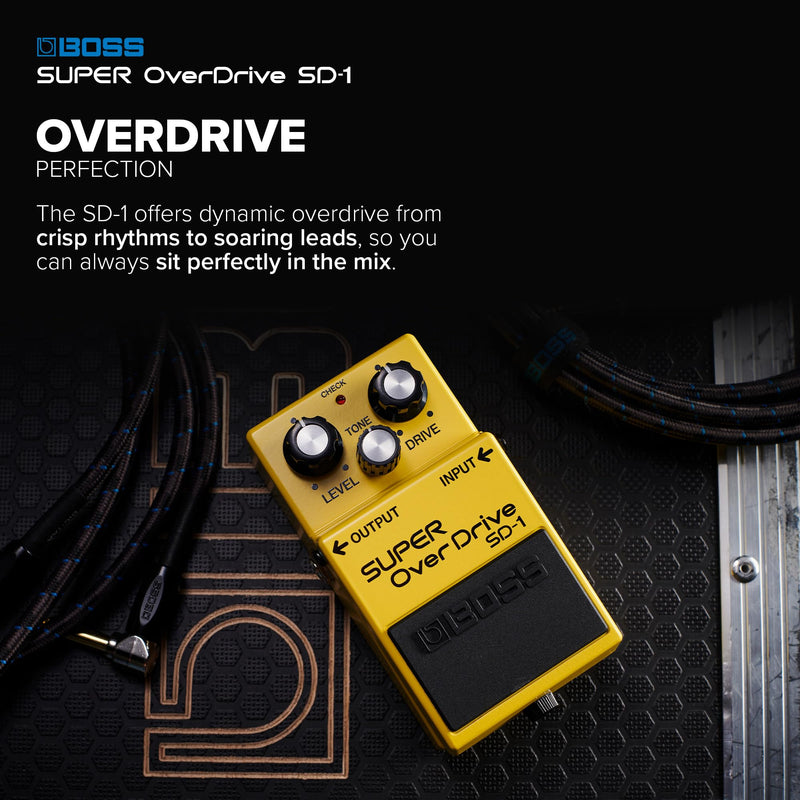 BOSS SD-1 SUPER Overdrive | Compact Overdrive Pedal | Genre-Defining Sound & Feel | Unique Clipping Circuitry Produces Tube-Like Characteristics | Dynamic Tone Options | Easy-To-Use Controls Standard