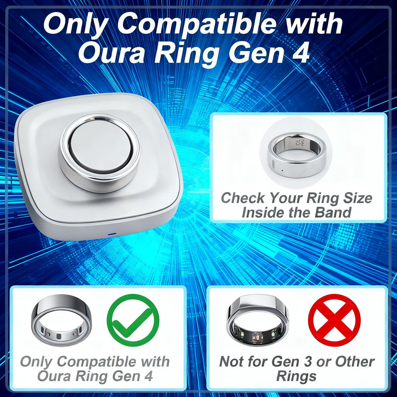 Smart Ring Charger Compatible with Oura Ring Gen 4, Size-Specific Replacement USB-C Fast Charger with Safe Temperature Control（Size 12）