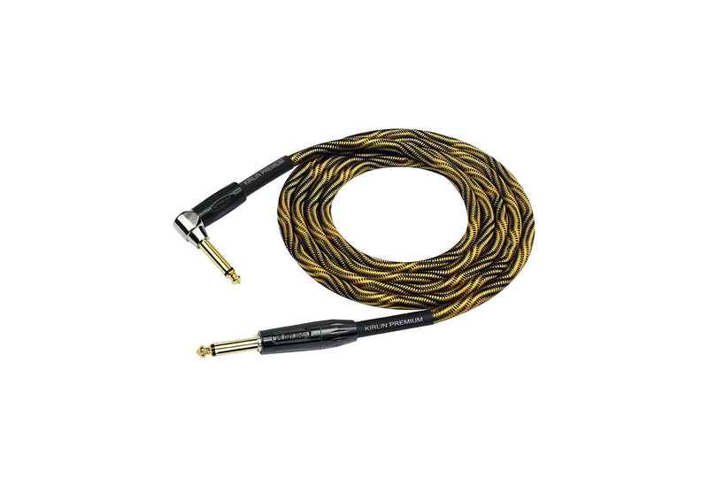 KIRLIN, KIRLIN CABLE IWB Instrument Cable, 1/4-Inch Right Angle to Straight, Black Gold Wave, 20FT (IWB-202 BFGL-20/WBO)