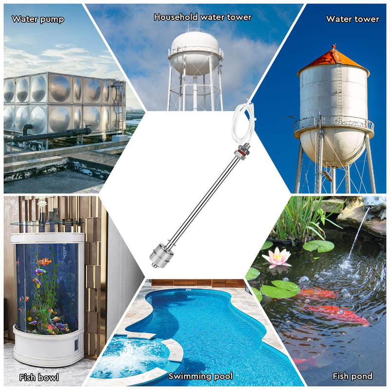 [AUSTRALIA] - EXLECO Stainless Steel Float Switch 45 mm Vertical Water Level Sensor M10 Water Level Regulator Level Sensor Liquid Level Sensor for Water Pump Pool Pond Aquarium 