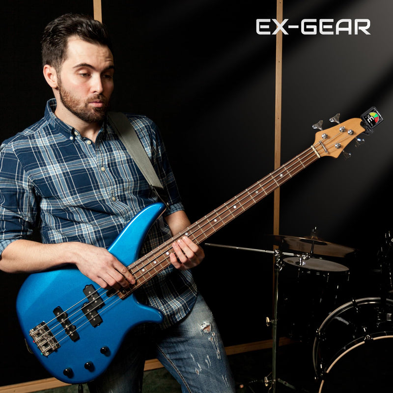[AUSTRALIA] - EX-GEAR Professional Guitar Tuner Clip On, Quick & Accurate Tuning with Large LCD Screen, 360° Rotatable Rechargeable Acoustic Guitar Electric Guitar Bass Ukulele & Chromatic Tuner 