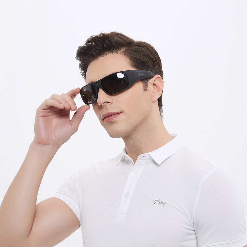 OhO Smart Glasses,1080P Xtreme Sporting Camera Sunlasseswith Built-in 32GB Memory,UV400 Sunglasses for Outdoor Sport(Men/Women) Black Frame丨Transition Lens丨32G