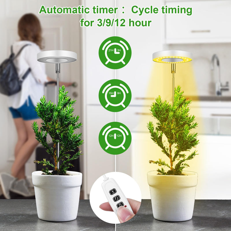 Ainiv Plant Lamp, 48 LED Lamp Beads Plant Light, USB Plant Lights with Timer, Adjustable Growth Lamp, Full Spectrum Plant Light for Indoor Plants, 3 Light Modes and 10 Brightness 48 Led Warm Light With Base