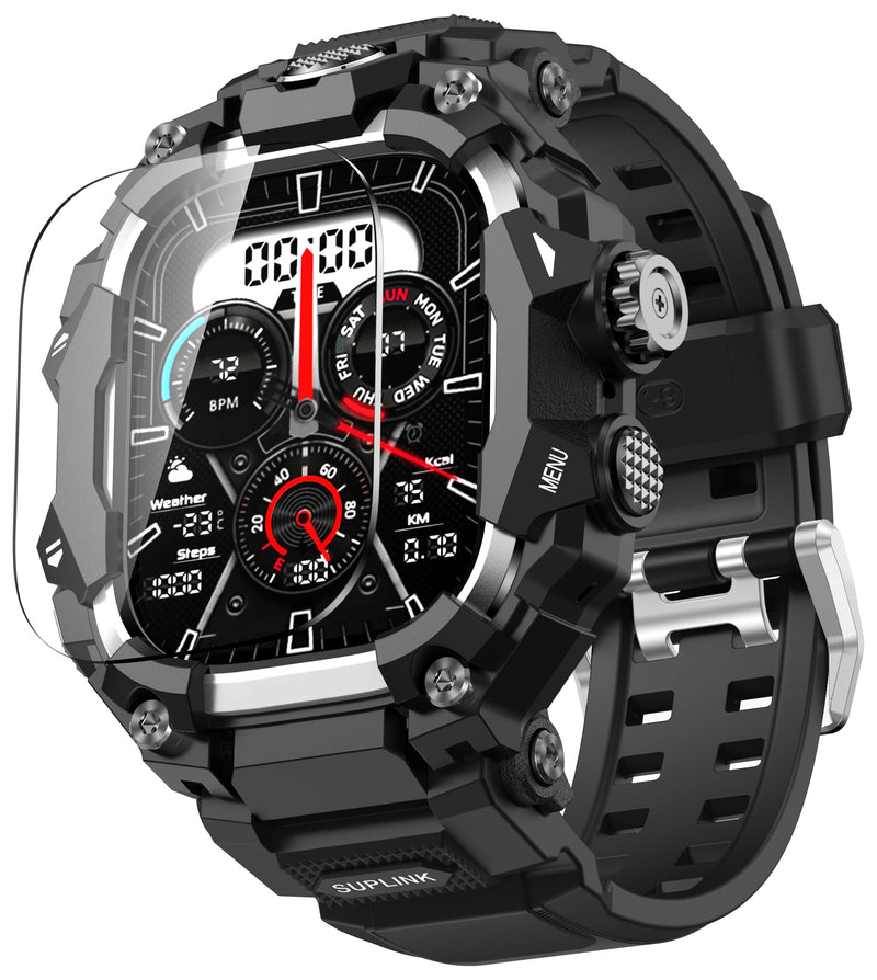 SUPLINK Rugged Case Sport TPU Band and Stainless Steel Case Silicone Band