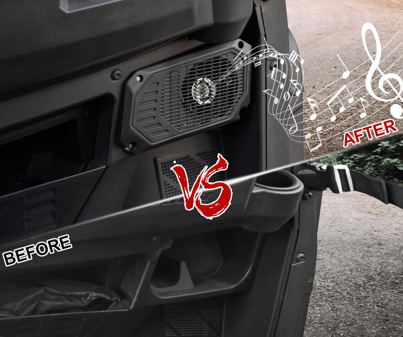 Under Dash Speaker Pods for Polaris Ranger XP 1000/Crew 2018-2024 | Durable ABS, fit for 6.5'' speakers, mud water sand protection, quick bolt-on install, Under Dashboard Speaker Enclosures