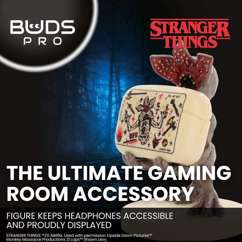 Buds Pro Stranger Things Hellfire Club Wireless Bluetooth EarBuds & Phone Holder - In Ear Headphones with Microphone, 28+ Hours Playtime, Active Noise Cancelling Earbuds, IPX4 Rating & Charging Case