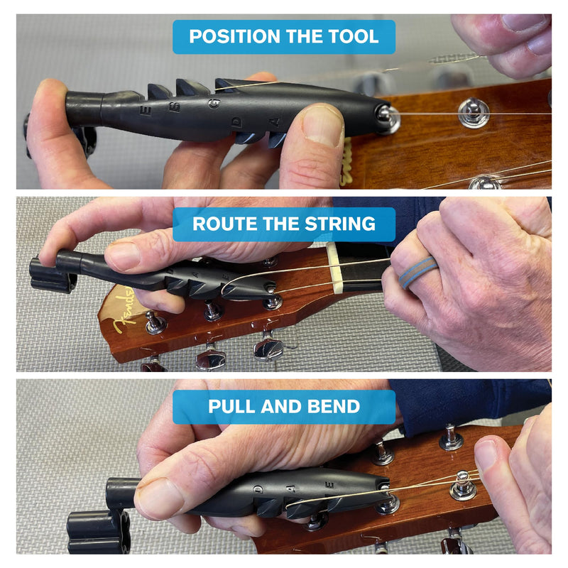 The Cuda Winder – Revolutionary Guitar String Length Gauge and Guitar String Winder Tool (Slate Grey) Slate Grey