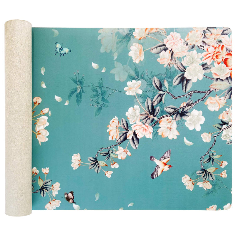 Sanfulin Multifunctional PU Leather Office Desk Pad 35.4''X15.7'' with Floral Design + Mouse Pad 10.2''×8.3''×0.12'', Extended Large Non Slip Ultra Thin Waterproof Desk Writing Mat (Chinese Flower) Chinese Flower