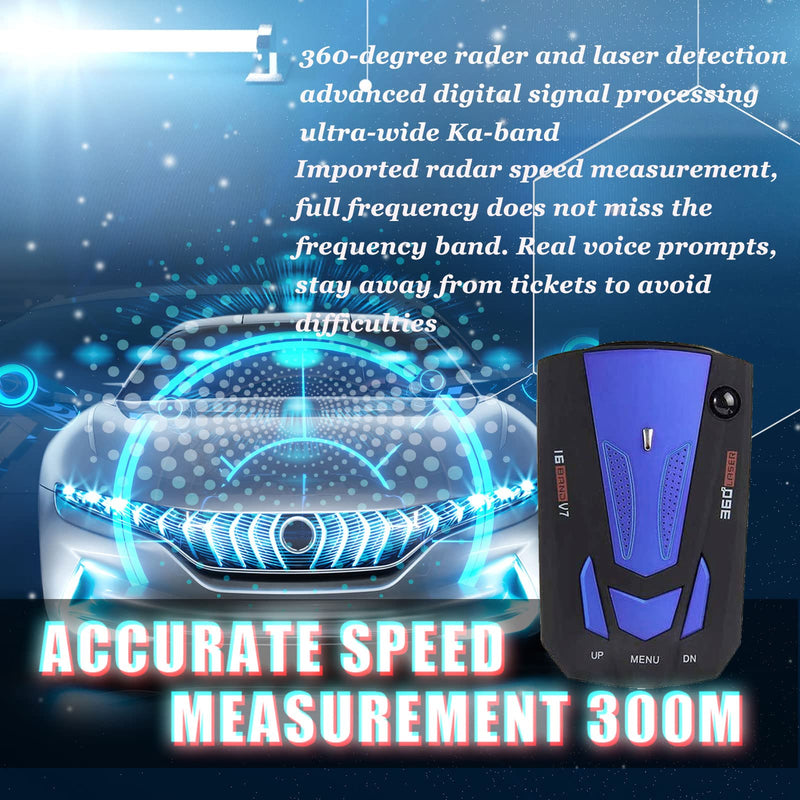 Newly Driving Aids Laser/Radar-Detectors for Cars with Led Display, Long Range Detection, Mute Memory, City/Highway Mode Detectors, Ideal Gifts for Cars (Blue)