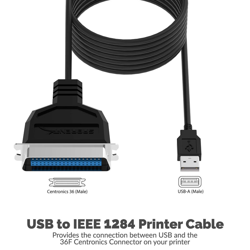 Sabrent USB to Parallel IEEE 1284 Printer Cable Adapter (CB-CN36)
