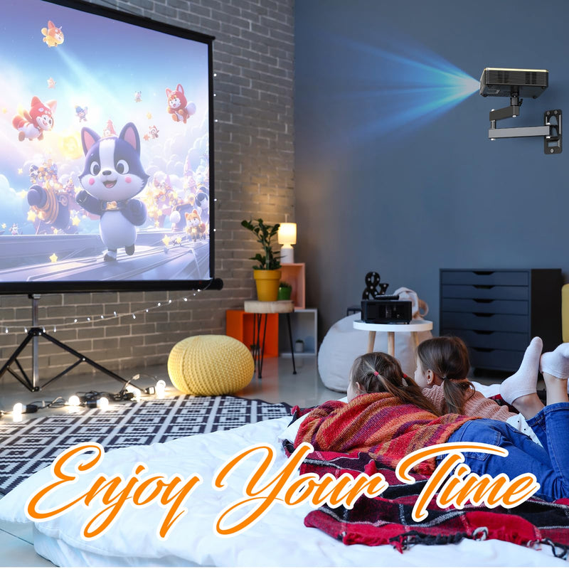 Universal Porjector Mount Foldable Projector Wall Mount 1/4" Screw, Adjustable Tilt&Swivel Hanging Projector Bracket Holder Wall Mount Hanger Rack Stand for Projector with Cable Ties