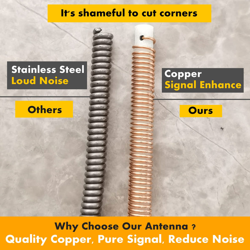 Short Rubber Antenna for Jeep Liberty (2002-2007), Jeep Liberty Antenna - Car Wash Proof, 6 3/4 Inch Internal Copper Coil Antenna Mast Replacement