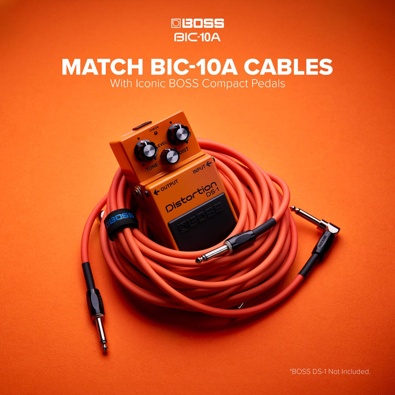 [AUSTRALIA] - BOSS Colorful Quality Lightweight Instrument Cable (BIC-10A-BK) BLACK 